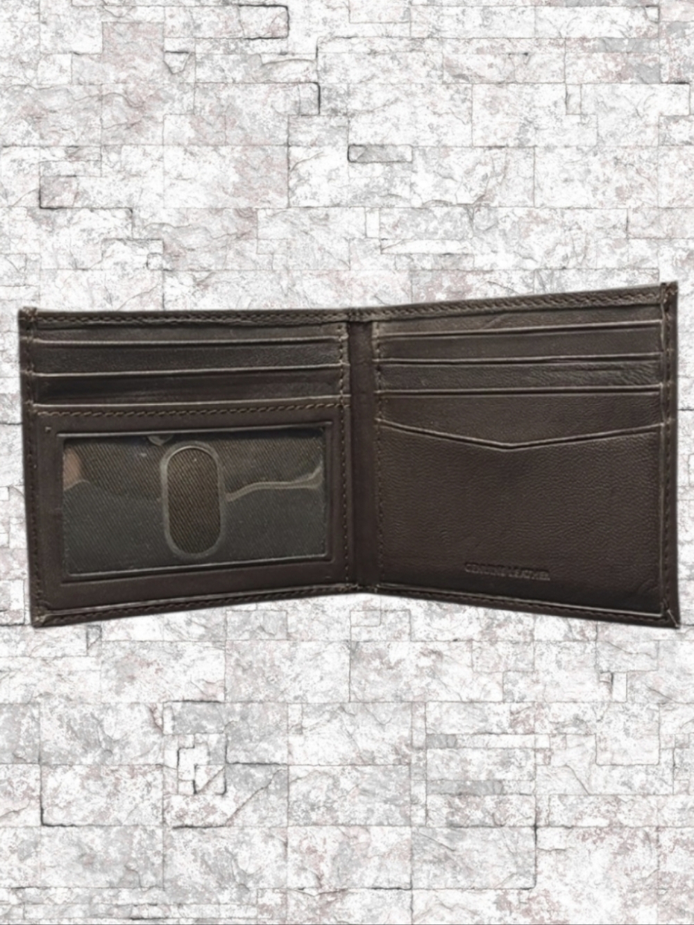 NEW NO TAG GENUINE LEATHER BIFOLD BROWN WALLET - MADE IN INDIA